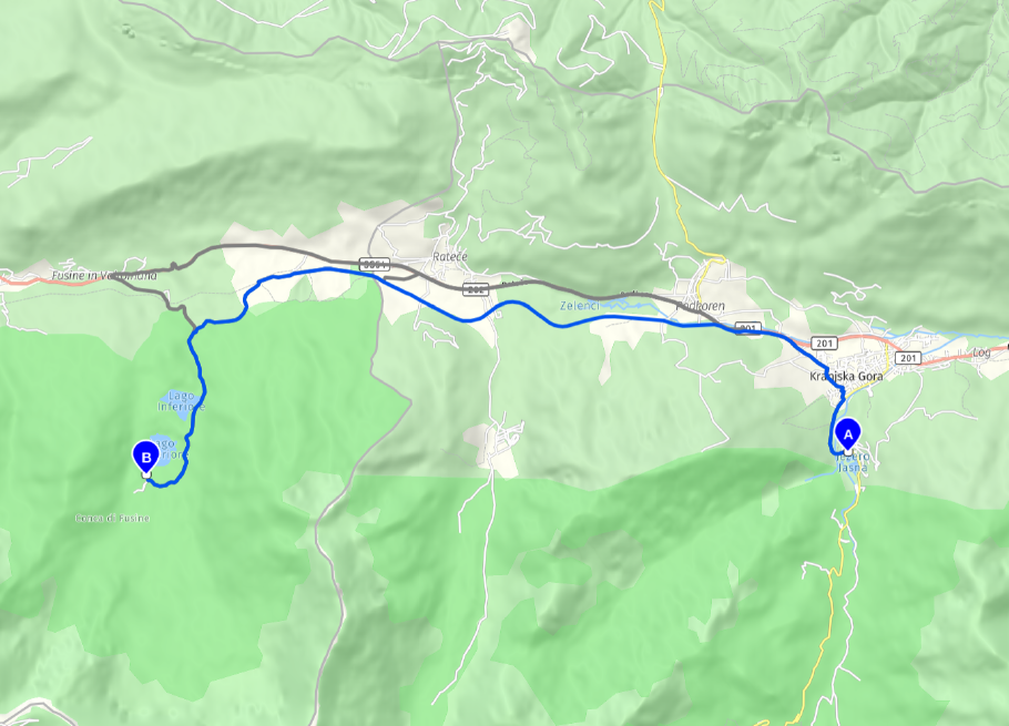 Unsere heutige Route: 30 Kilometer auf dem Rad