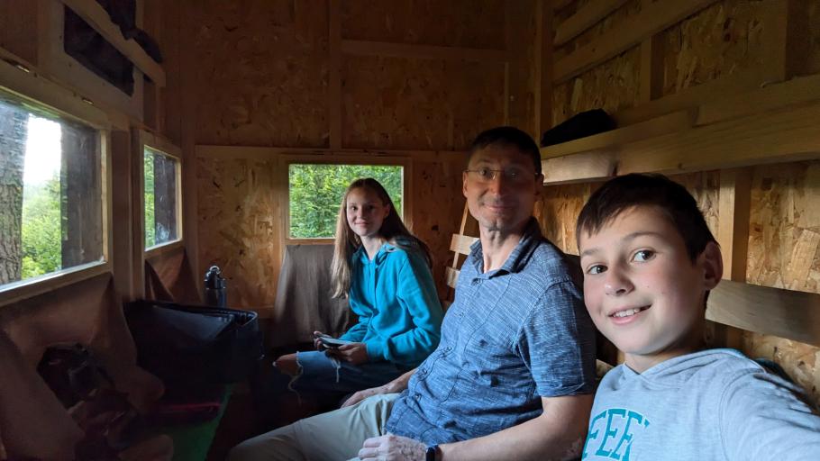 Die Sonne heute Nachmittag hat die Hütte angenehm aufgewärmt