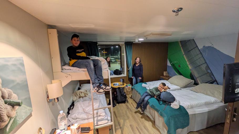 Die Kabine ist groß und geräumig