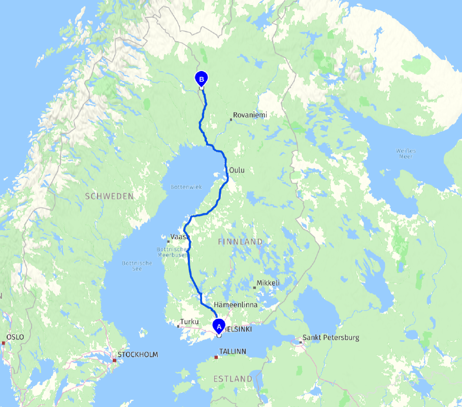 Mit dem Nachtzug sind wir im Schlaf über 1000 Kilometer nach Norden gefahren.