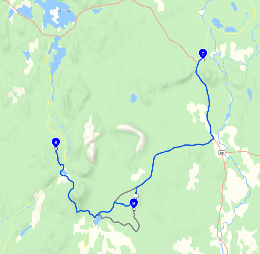 Unser heutige Route: 78 km
