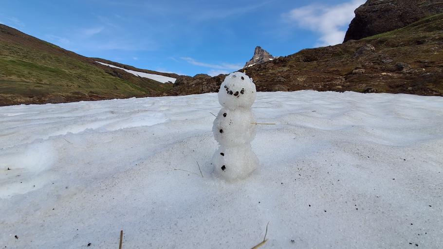Schneemann bauen, …