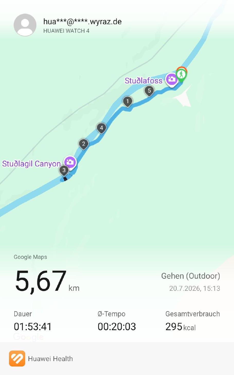 Unsere erste Wanderroute